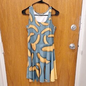 Cowcow banana stretch skater dress
